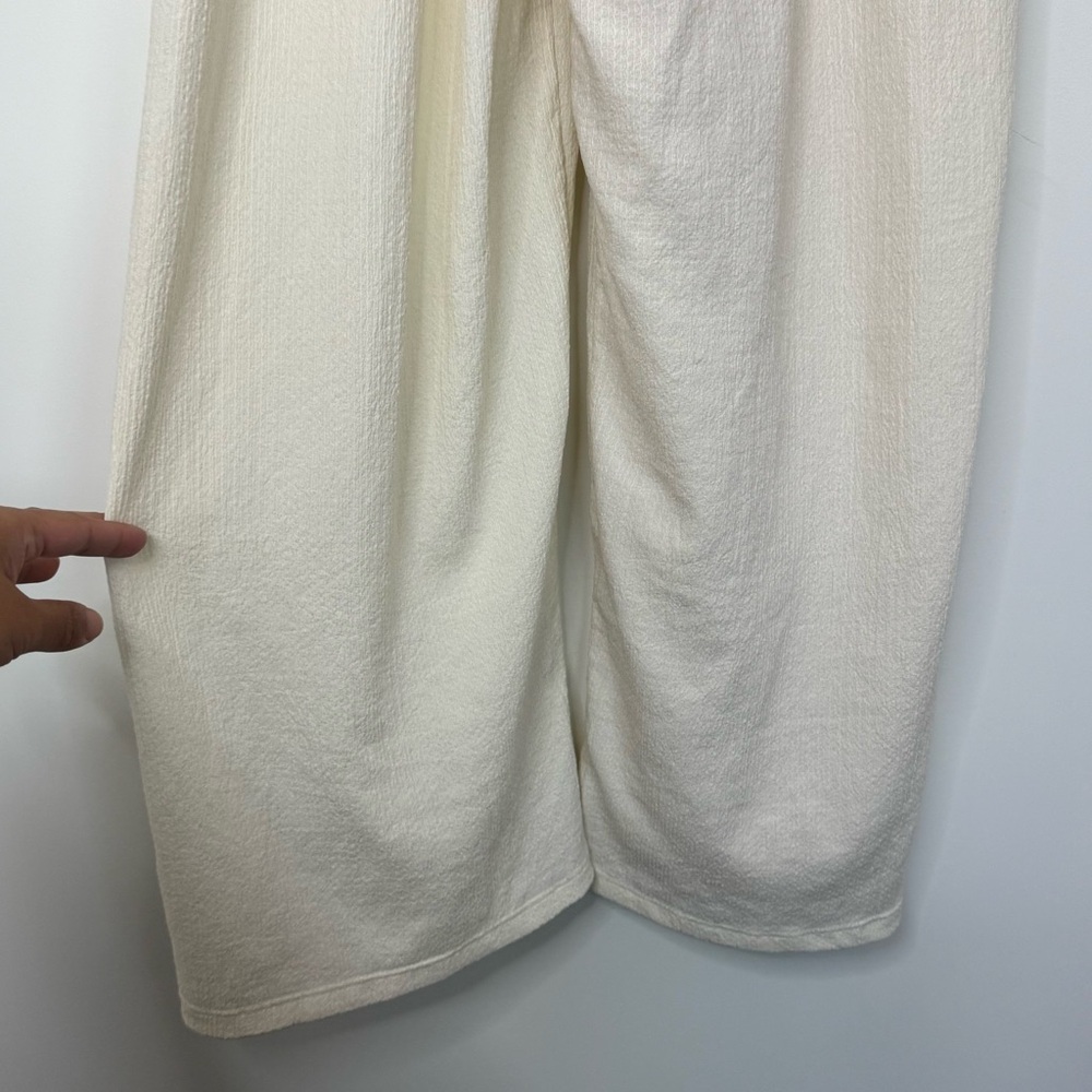Size 4 Small ASOS Design White Cream Lined Minimalist Jumpsuit with Belt Tie - Picture 6 of 16